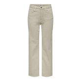 Only Beige Cotton Relaxed Fit Jeans